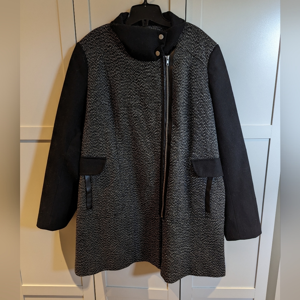 RICKIS Plus Size Wool Coat